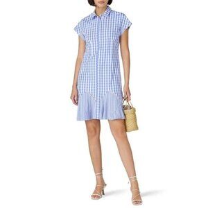 Thakoon Gingham Dress Womens 4 Blue Twee Preppy Academia Elevated Basic Playful